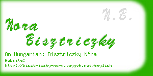 nora bisztriczky business card